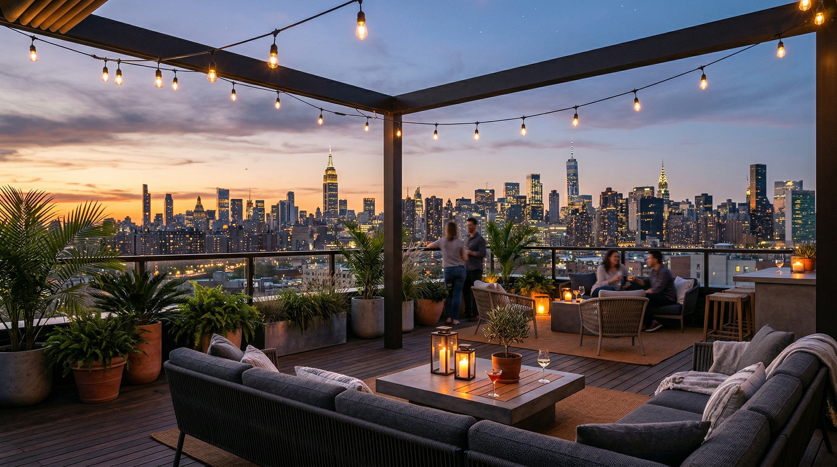 Private rooftop deck with city views at 430 Virginia